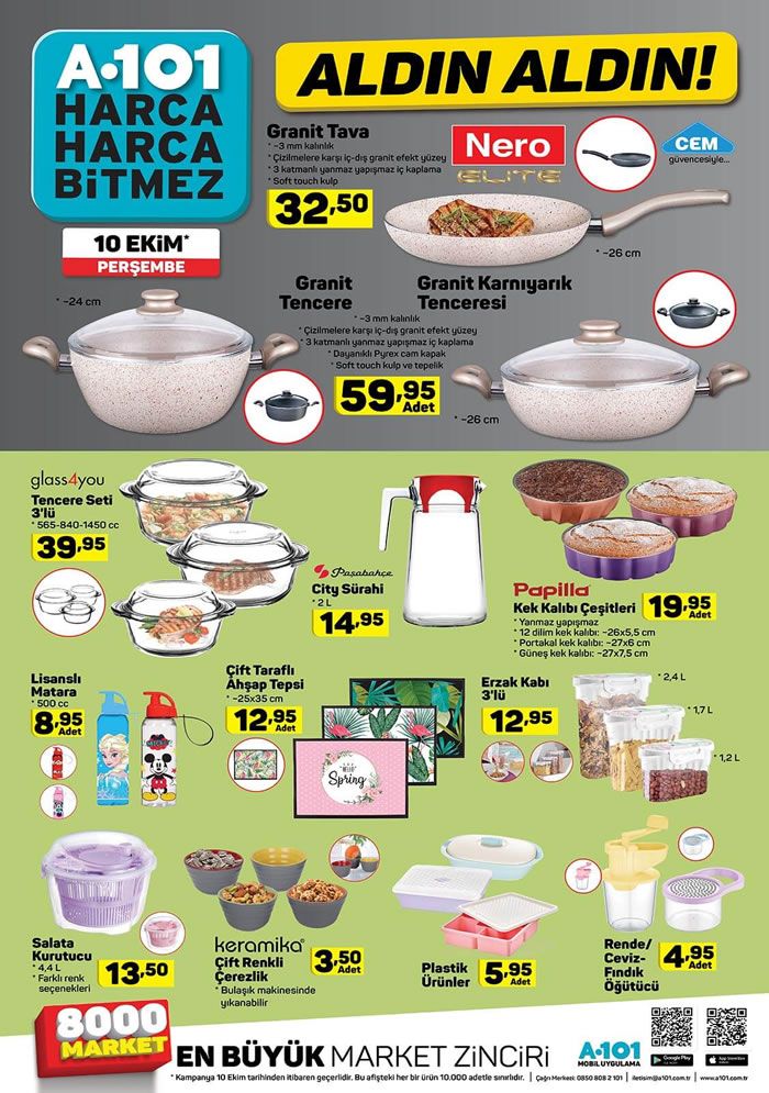 A101 10 Ekim 2019 Mutfak Ürünleri Broşürü