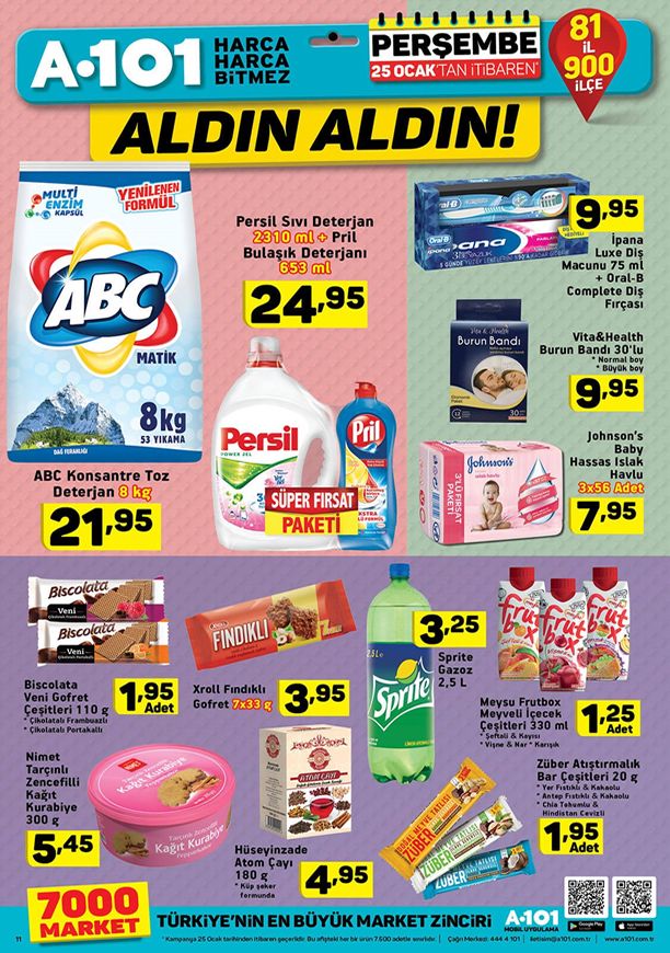 A101 25 Ocak 2018 İndirimli Ürünler Kataloğu - ABC Toz Deterjan