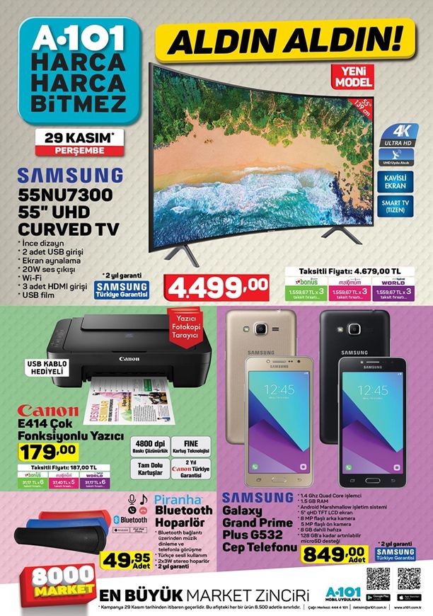 A101 29 Kasım 2018 Aktüel Kataloğu - Samsung Galaxy Grand Prime Plus G532