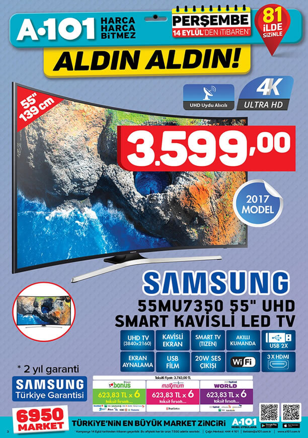 A101 Aktüel 14 Eylül - Samsung Led Tv