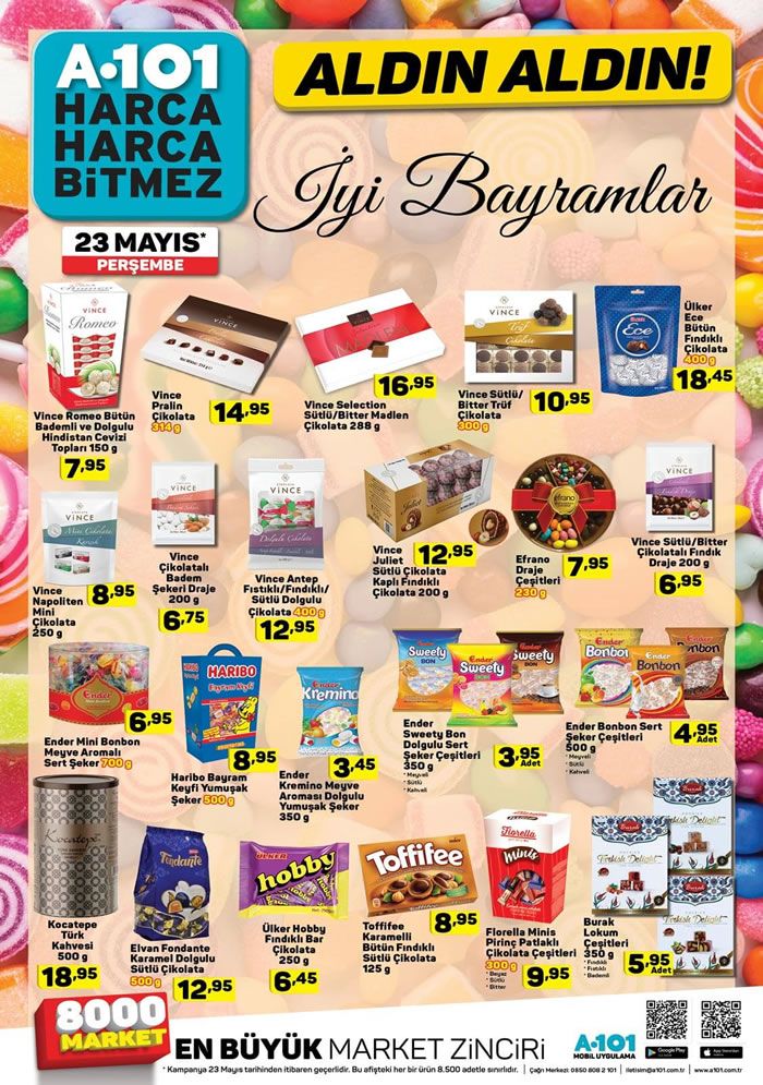A101 Bayram Şekerleri ve Bayram Çikolatası - A101 23-29 Mayıs 2019