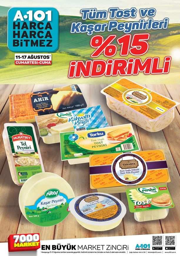 A101 Tost ve Kaşar Peyniri Kampanyası - 11 - 17 Ağustos 2018