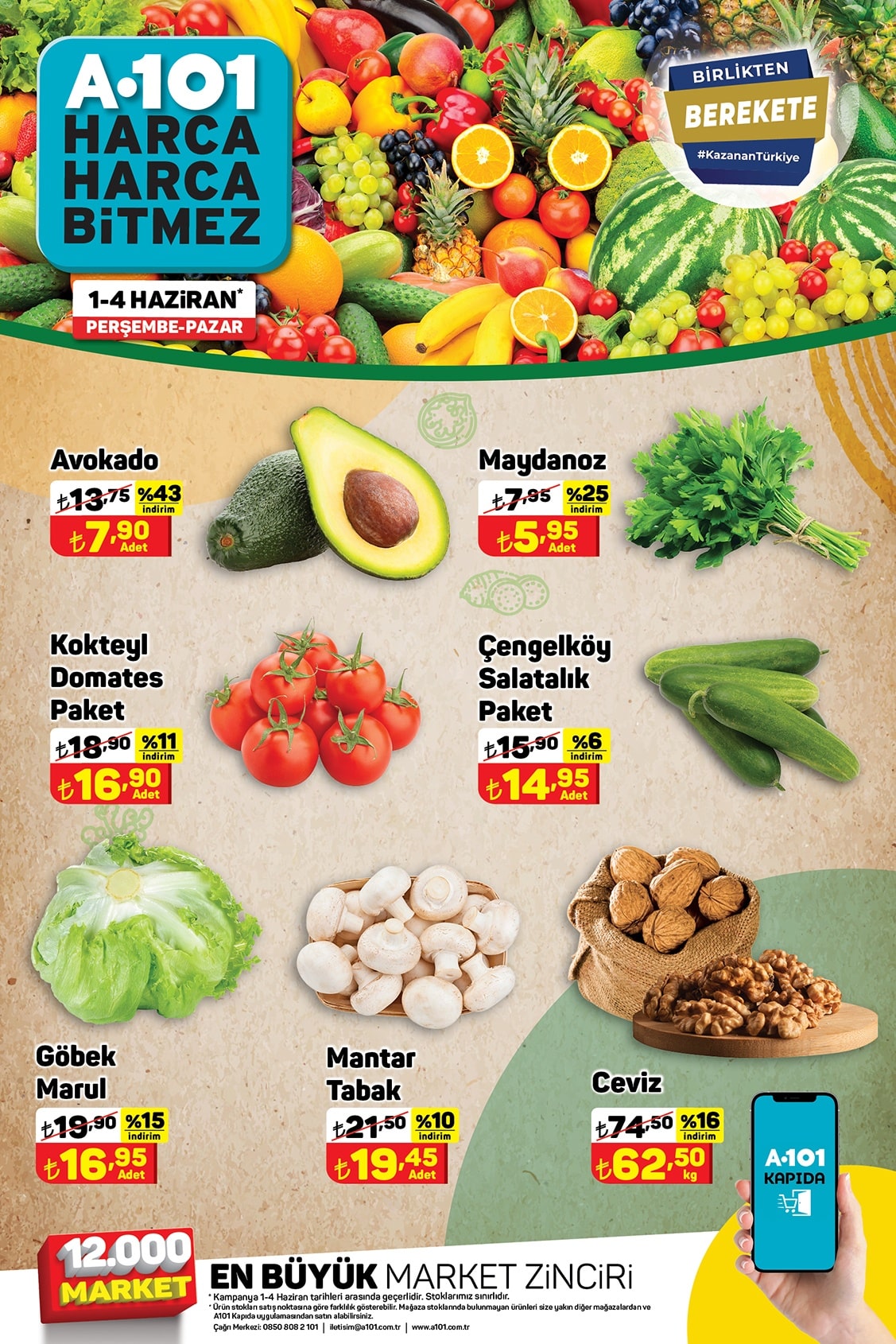 A101 1 - 4 Haziran 2023 Meyve ve Sebze Fiyatları