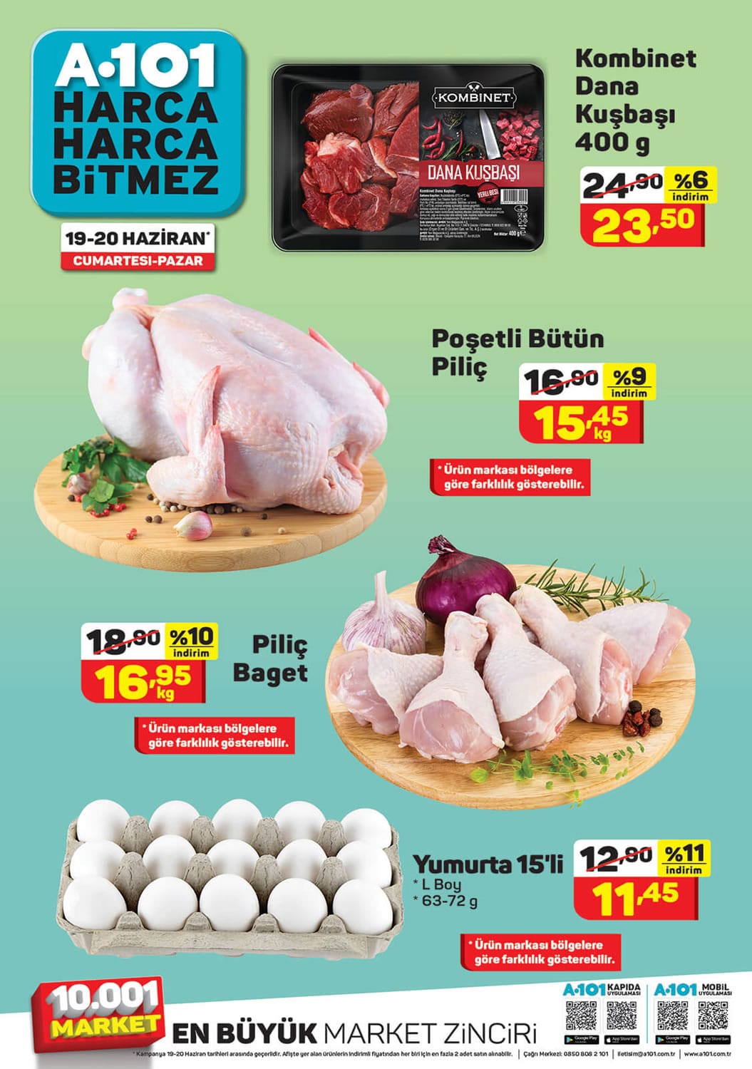 A101 19 - 20 Haziran 2021 Et Tavuk ve Yumurta Fiyatları