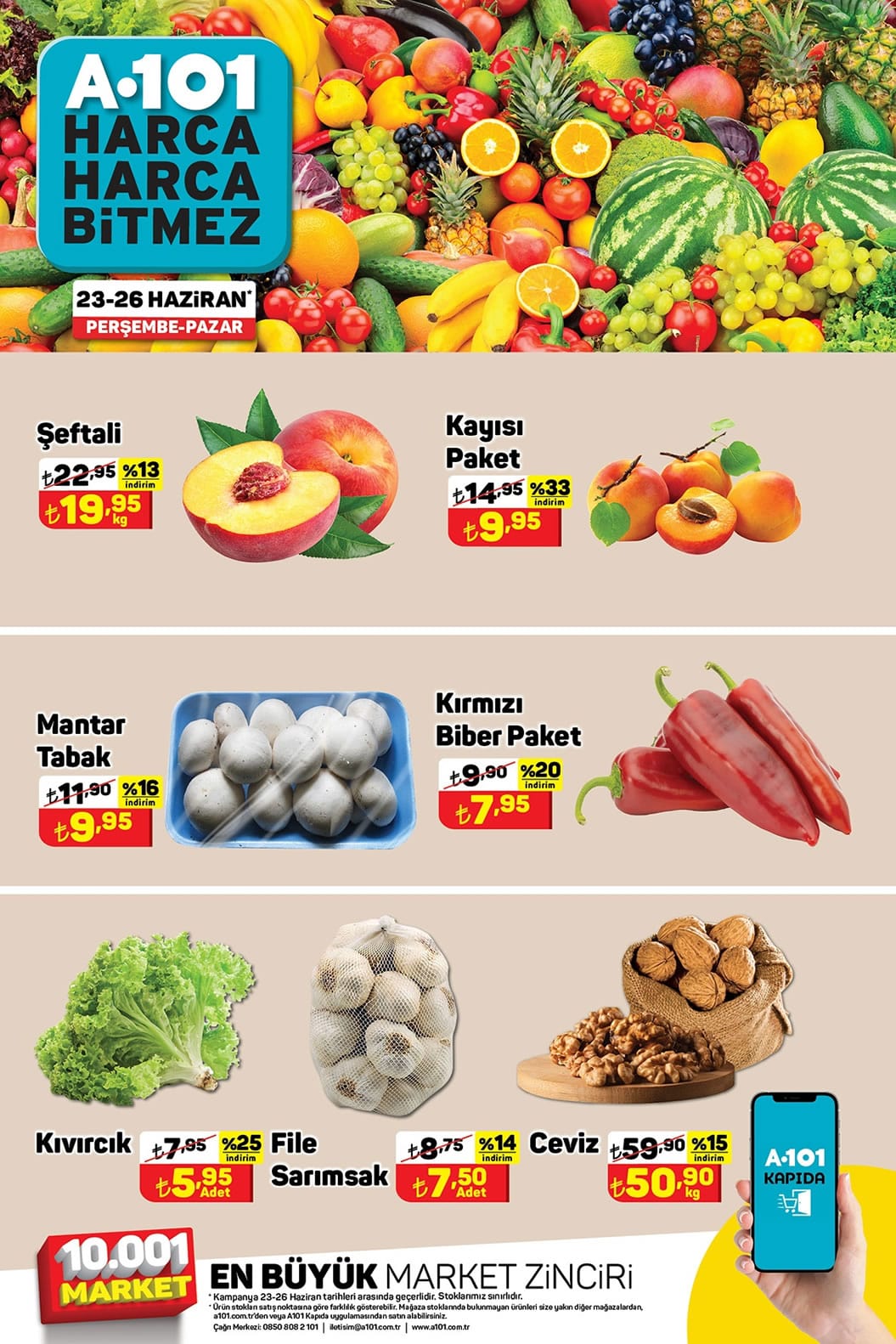 A101 23 - 26 Haziran 2022 Meyve ve Sebze Fiyatları