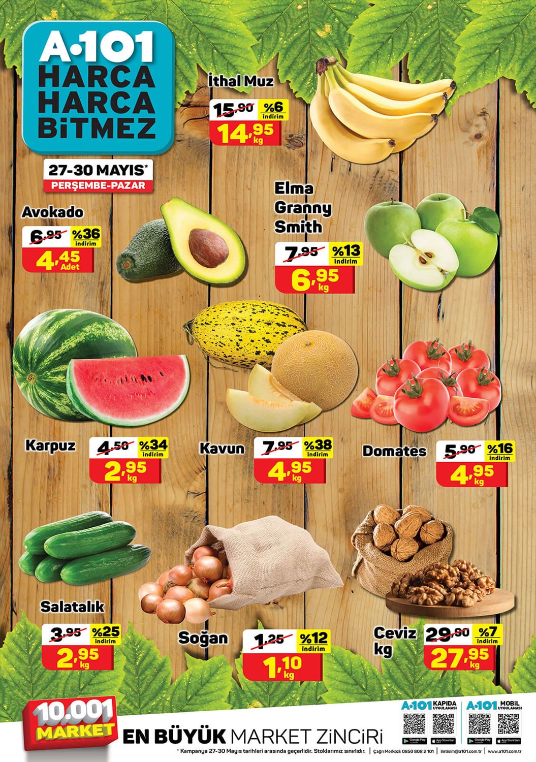 A101 27 - 30 Mayıs 2021 Meyve ve Sebze Fiyatları