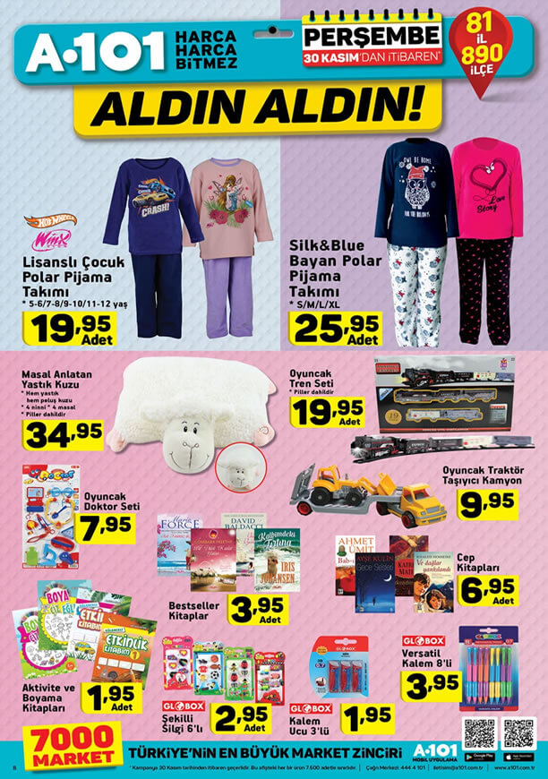 A101 30 Kasım 2017 Kataloğu - Lisanslı Çocuk Polar Pijama Takımı