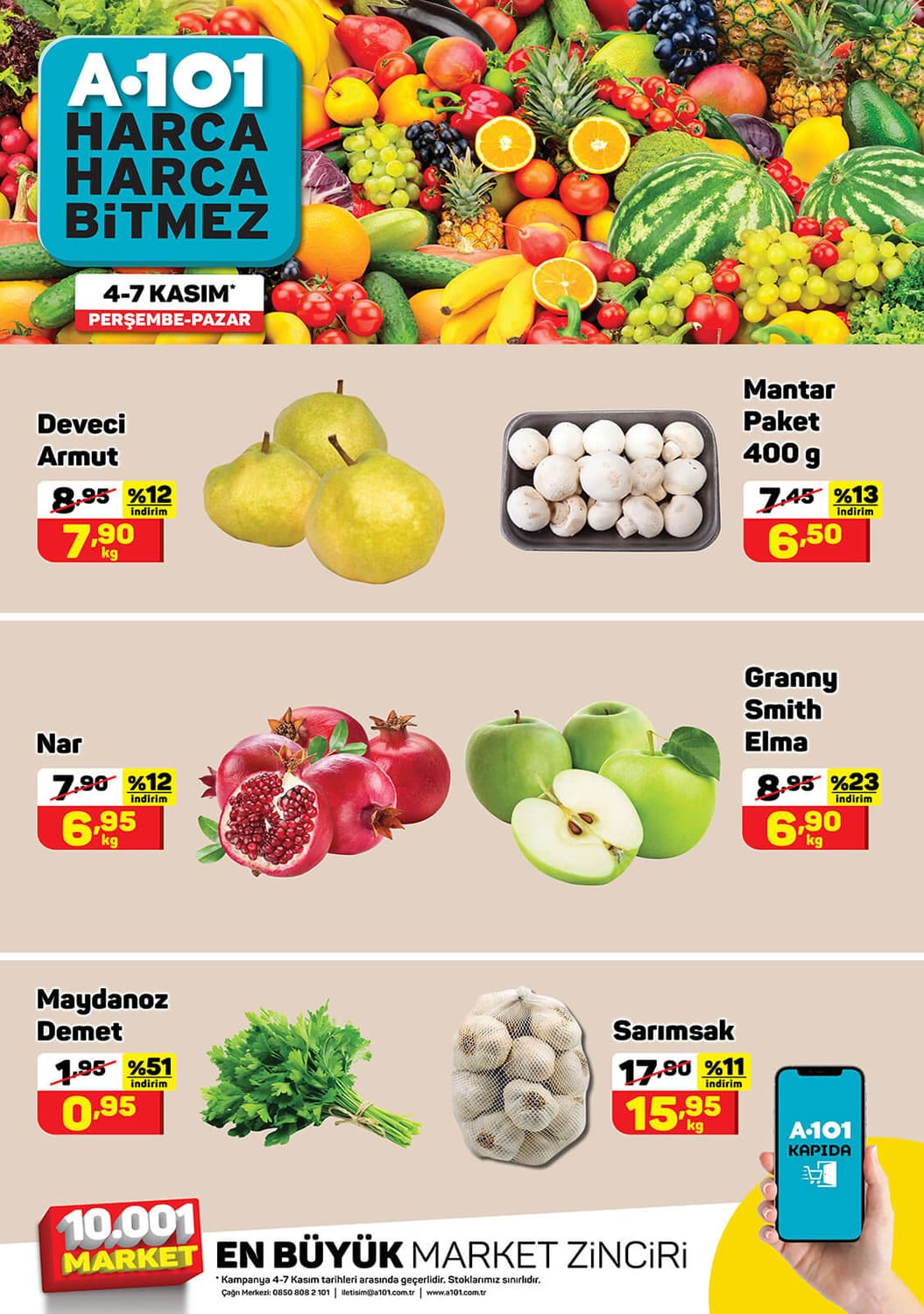 A101 4 - 7 Kasım 2021 Meyve ve Sebze Fiyatları