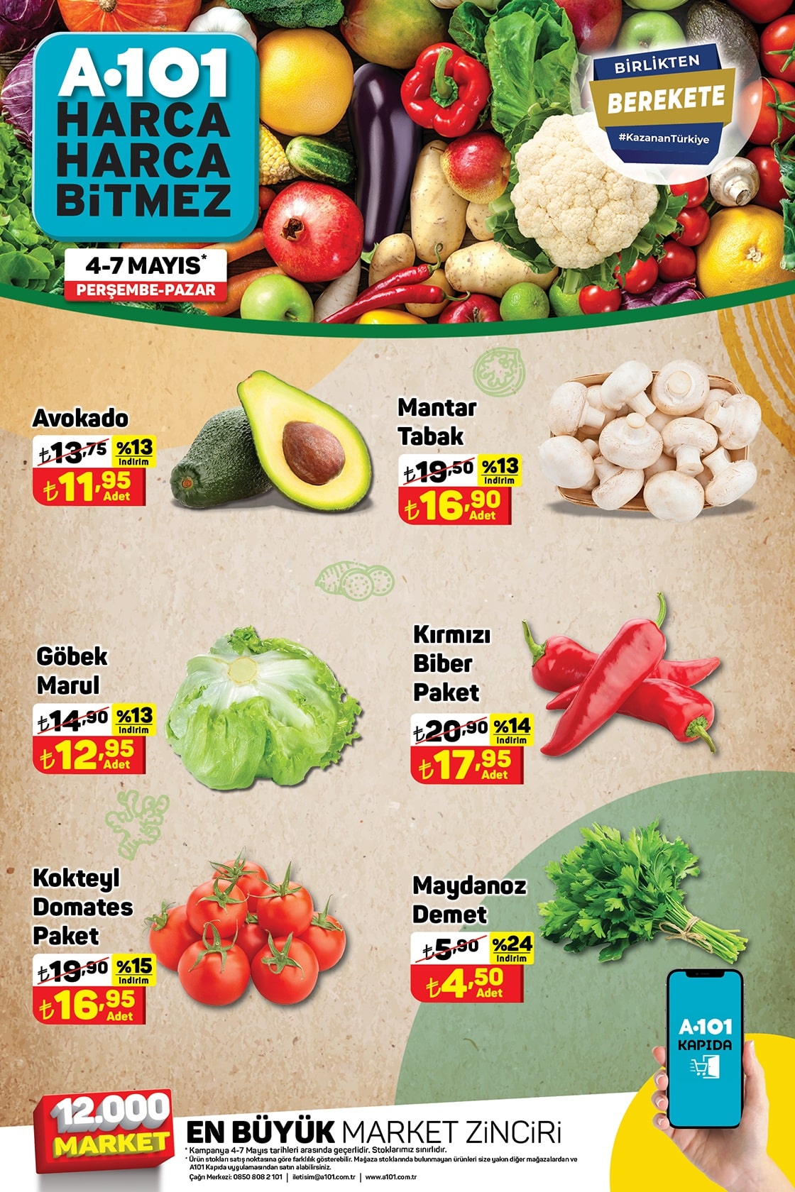 A101 4 - 7 Mayıs 2023 Meyve ve Sebze Fiyatları