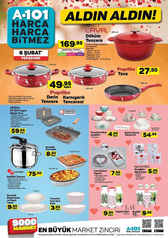 A101 6 Şubat 2020 Aktüel Kataloğu - Mutfak Ürünleri