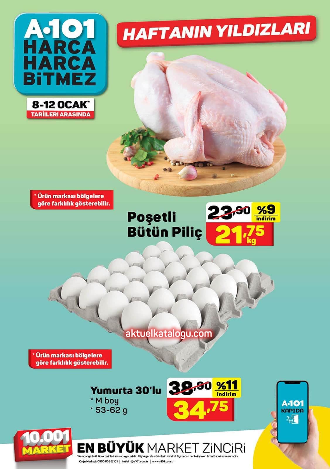 A101 8 - 12 Ocak 2022 Tavuk ve Yumurta Fiyatı