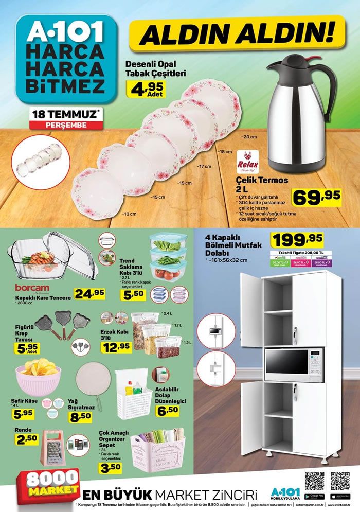 A101 Market 18 Temmuz Aktüel Kataloğu - Mutfak Ürünleri