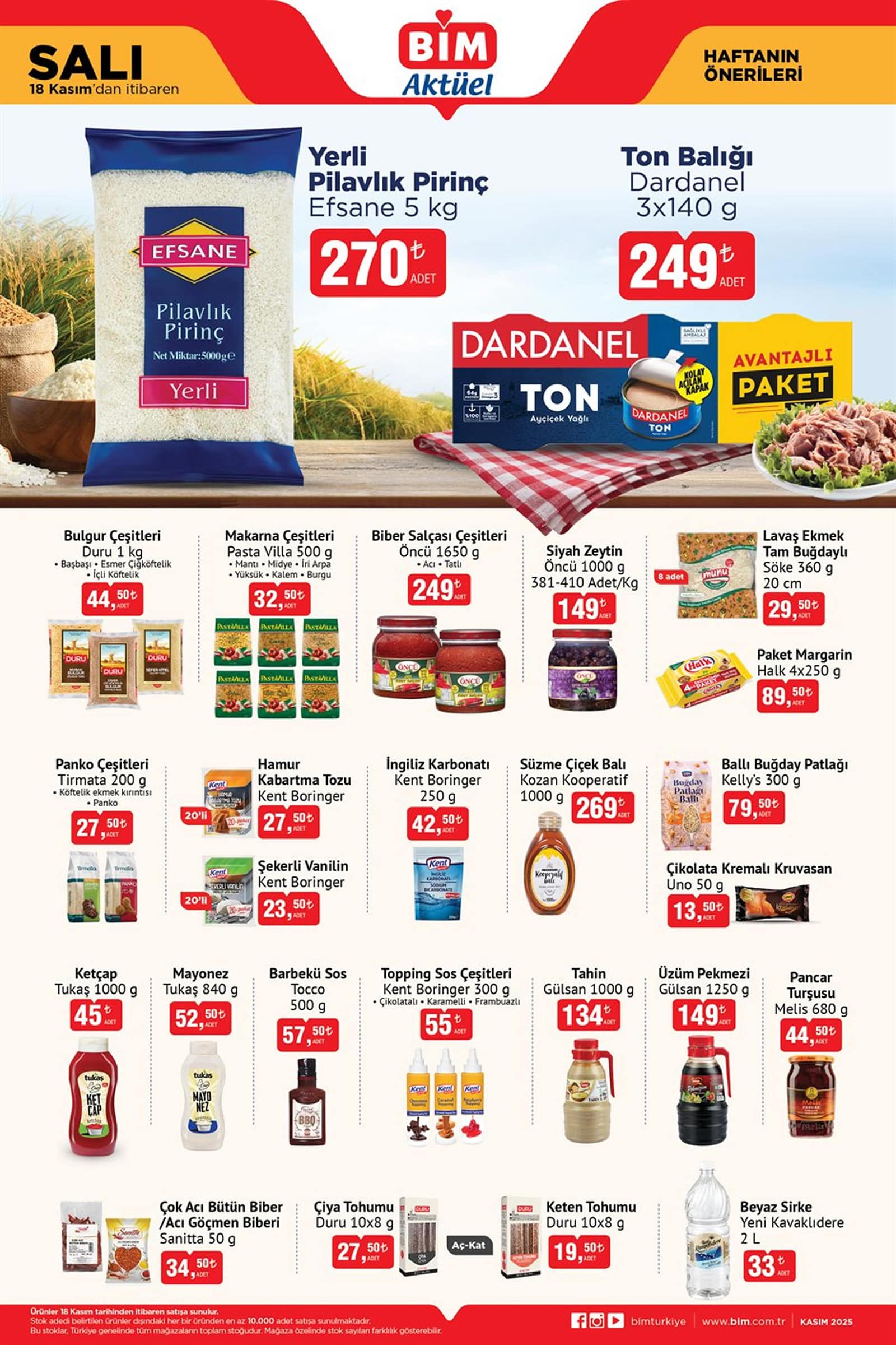 BİM 18 Kasım 2025 Haftanın Önerileri Kataloğu