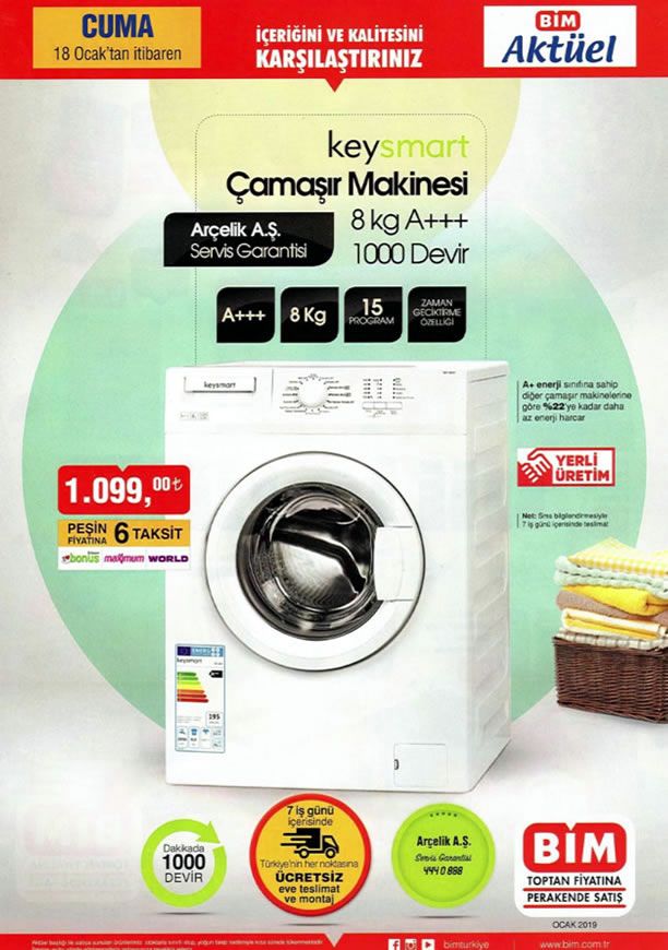 BİM 18 Ocak 2019 Güncel Kampanyası - Keysmart Çamaşır Makinesi