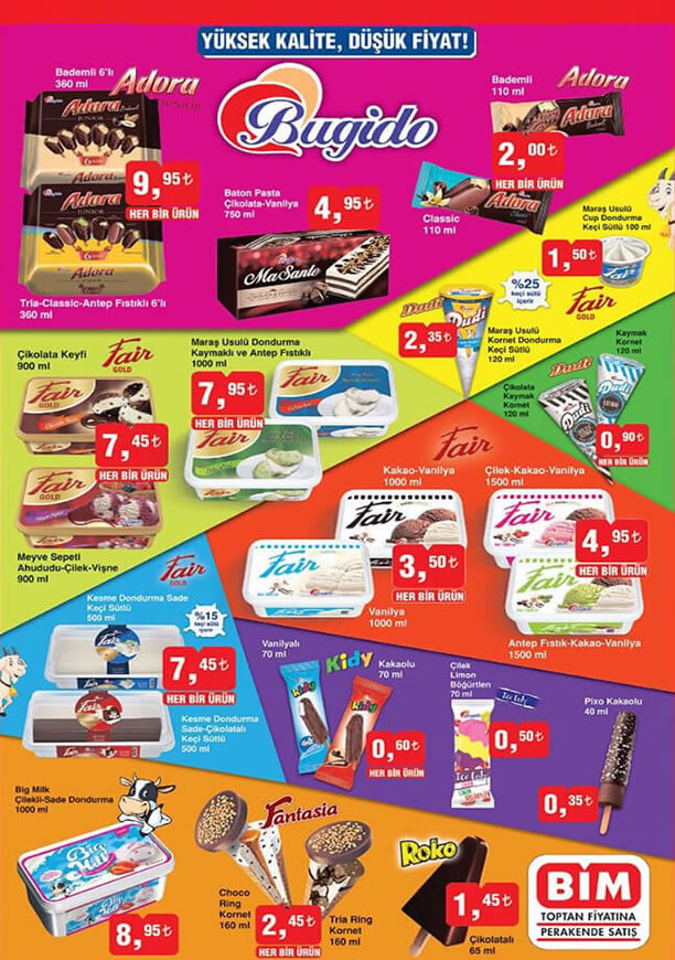 BİM Dondurma Fiyatları Temmuz 2017