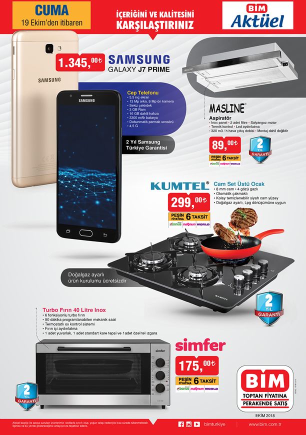 BİM Market Samsung Galaxy J7 Prime Cep Telefonu - 19 Ekim 2018