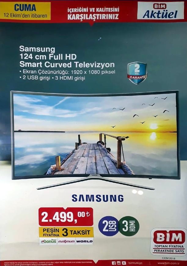 Samsung Full HD Smart Curved Televizyon 12 Ekim’de BİM Market’te