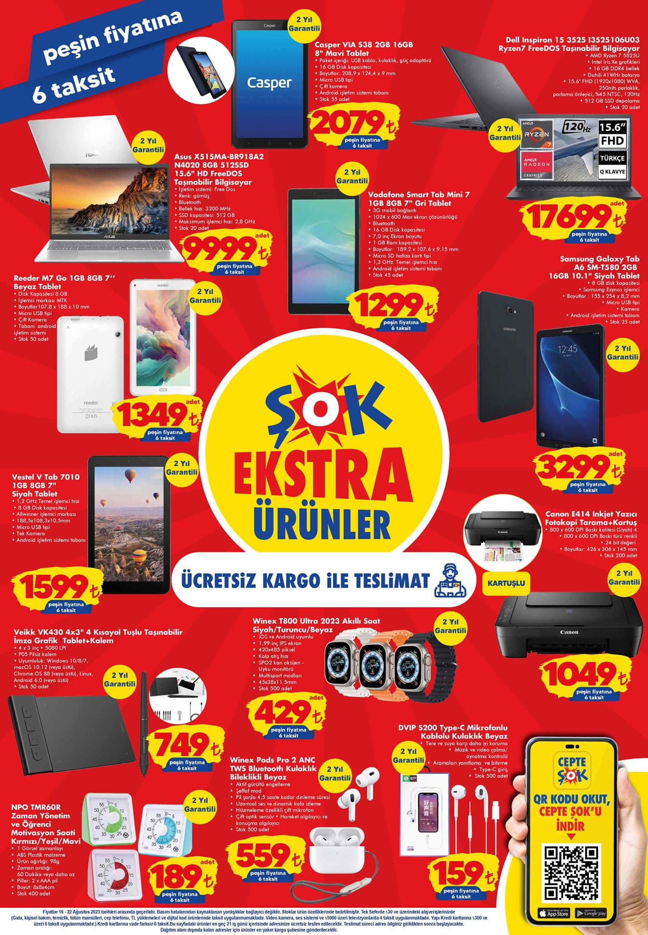 ŞOK 16 Ağustos 2023 Ekstra Ürünler Broşürü