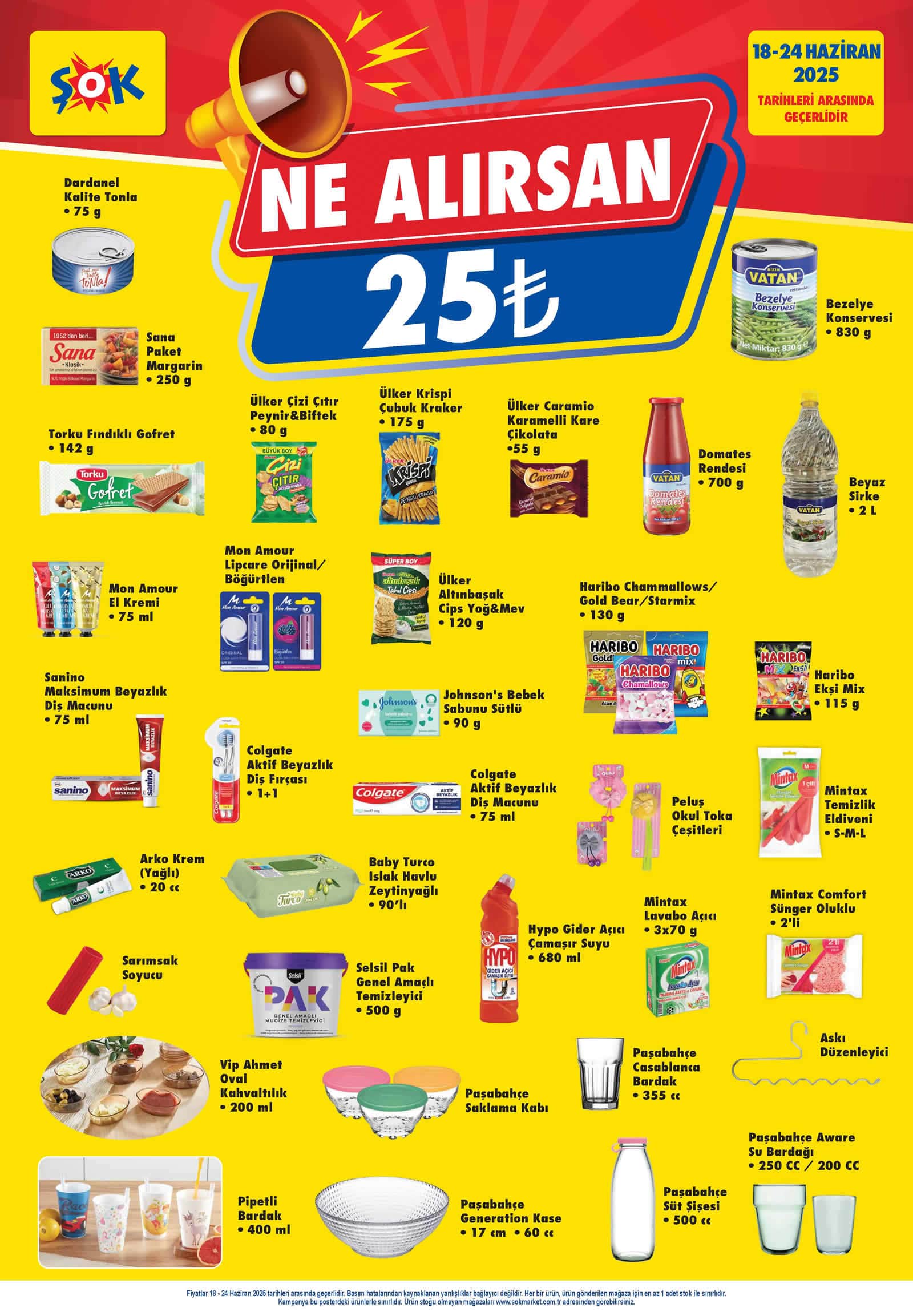 ŞOK 18 Haziran 2025 Ne Alırsan 25 TL Kataloğu