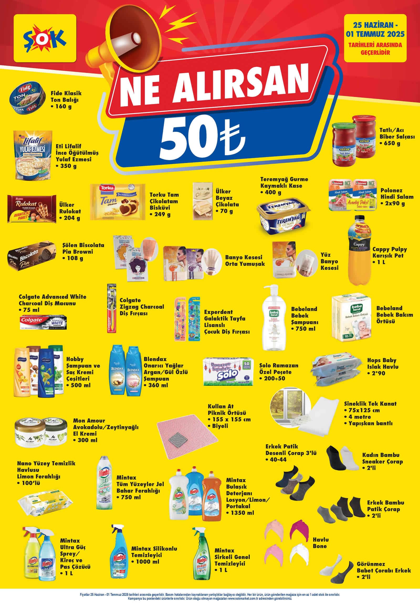 ŞOK 25 Haziran 2025 Ne Alırsan 50 TL Kampanyası