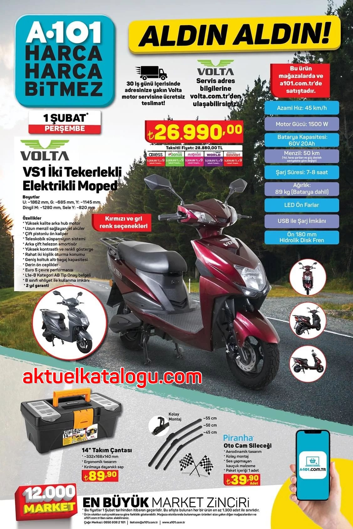 A101 1 Şubat 2024 elektrikli moped