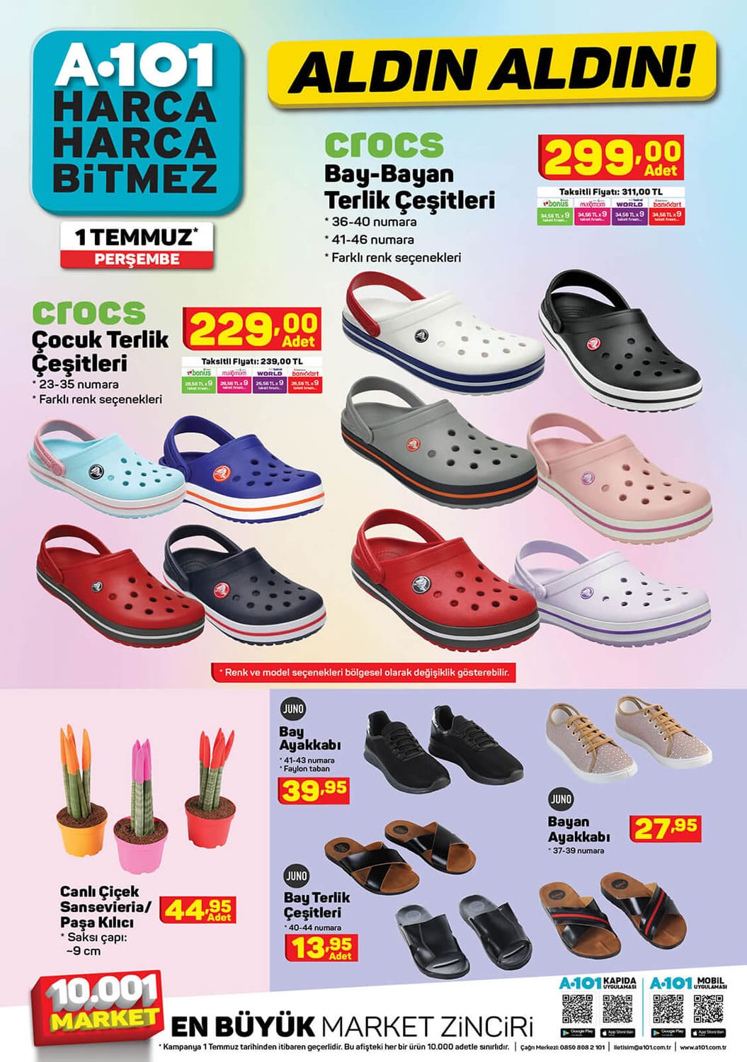 A101 1 Temmuz 2021 Crocs Terlik Fiyatları