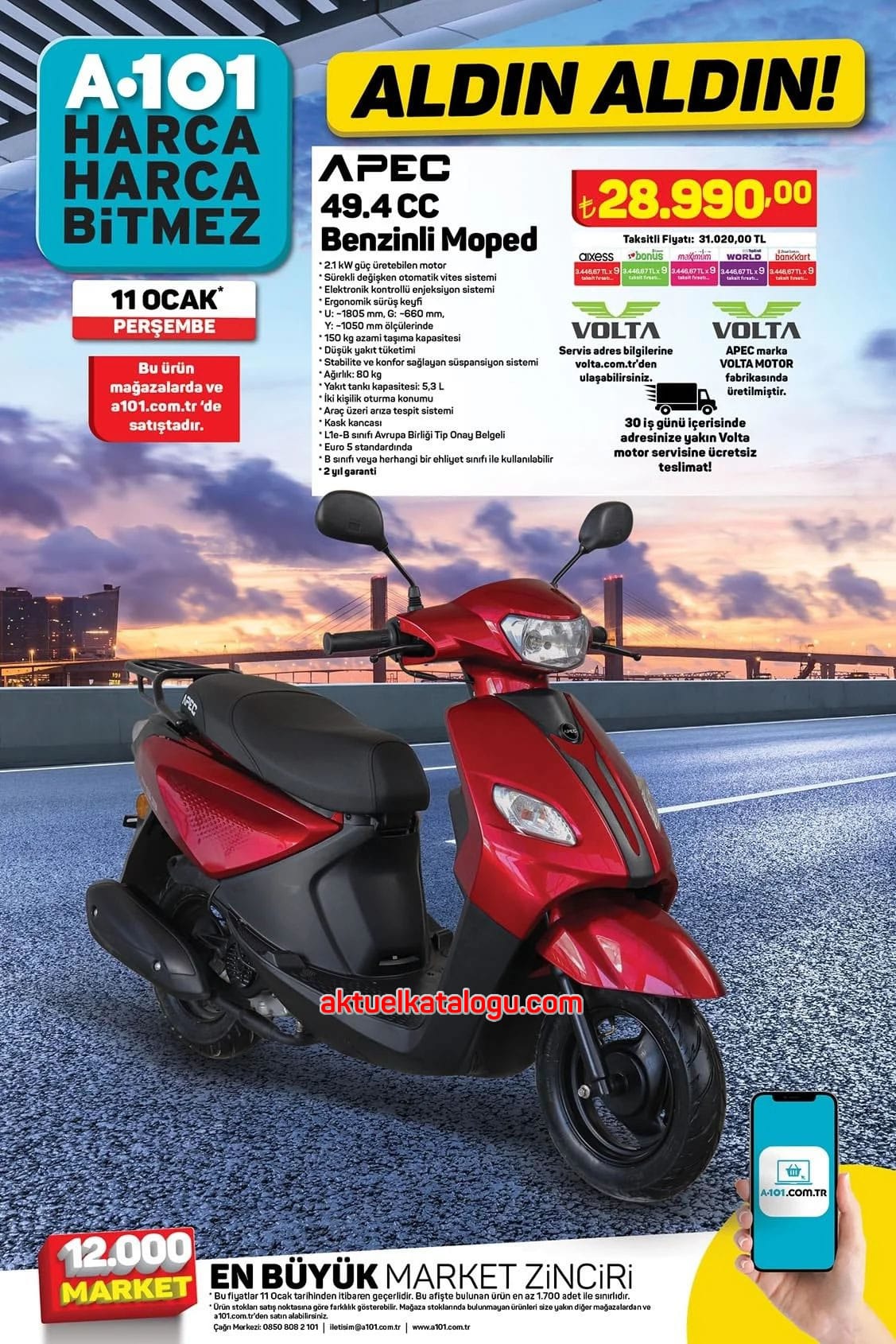 A101 11 Ocak 2024 APEC Benzinli Moped