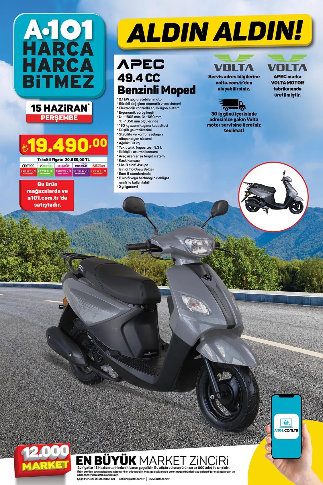 A101 15 Haziran 2023 apec moped