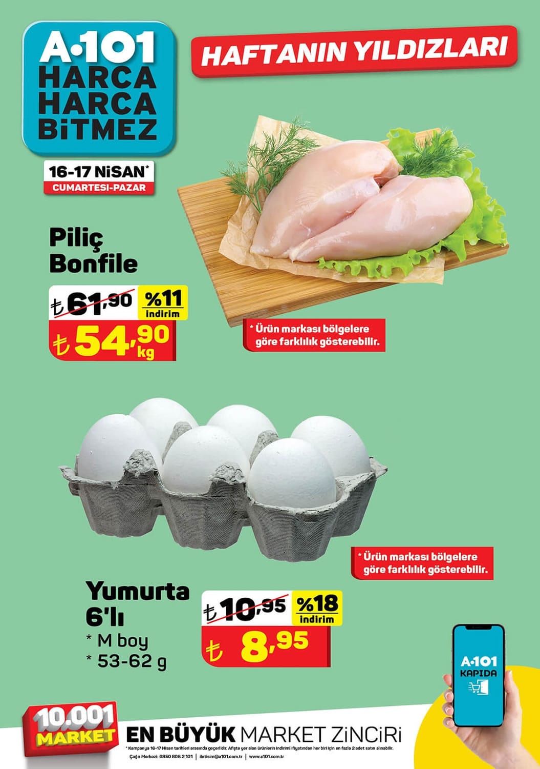 A101 16 - 17 Nisan 2022 tavuk yumurta fiyatları
