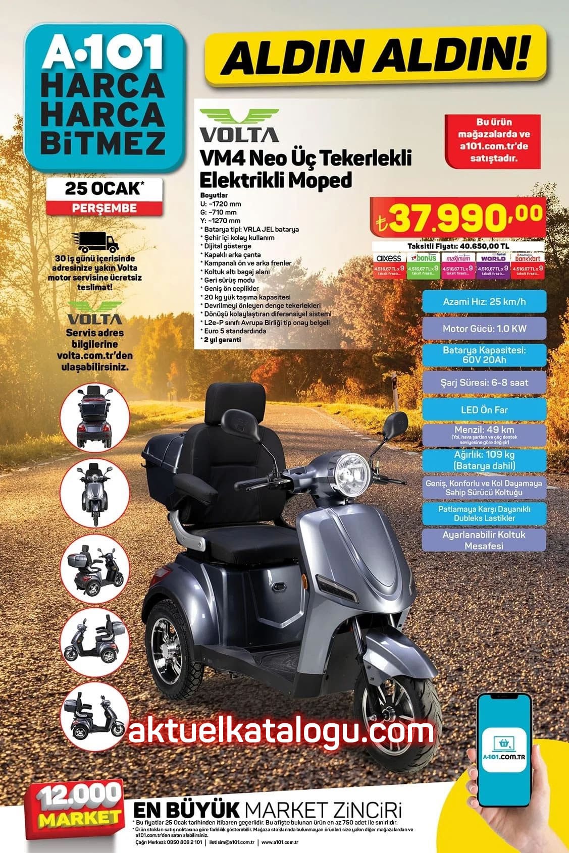 A101 25 Ocak 2024 elektrikli moped