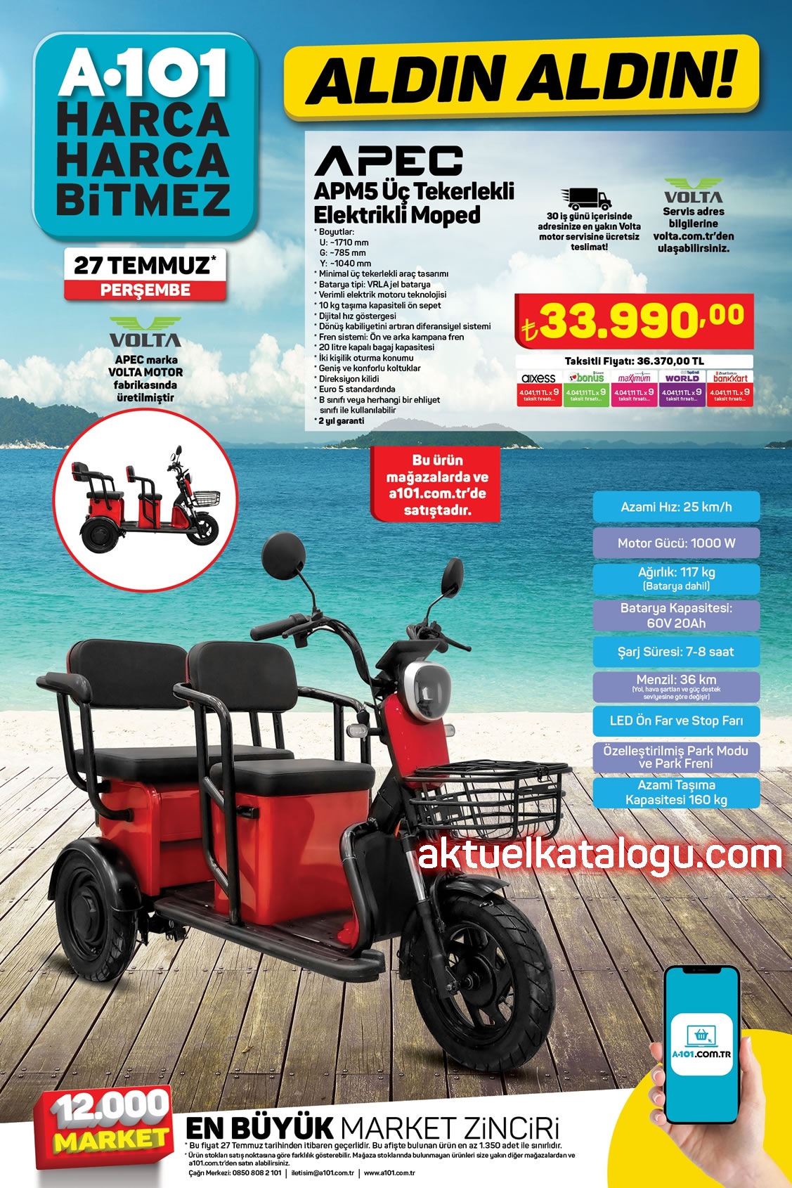 A101 27 Temmuz 2023 APEC Elektrikli Moped