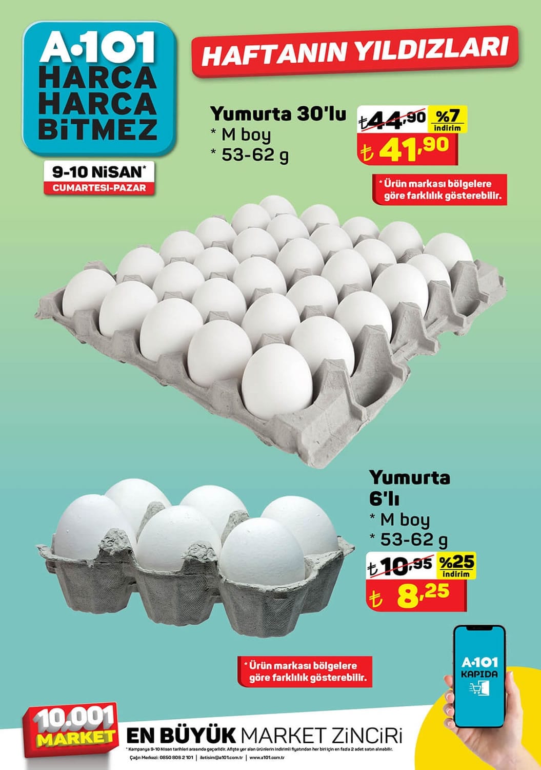 A101 9 - 10 Nisan 2022 yumurta fiyatları