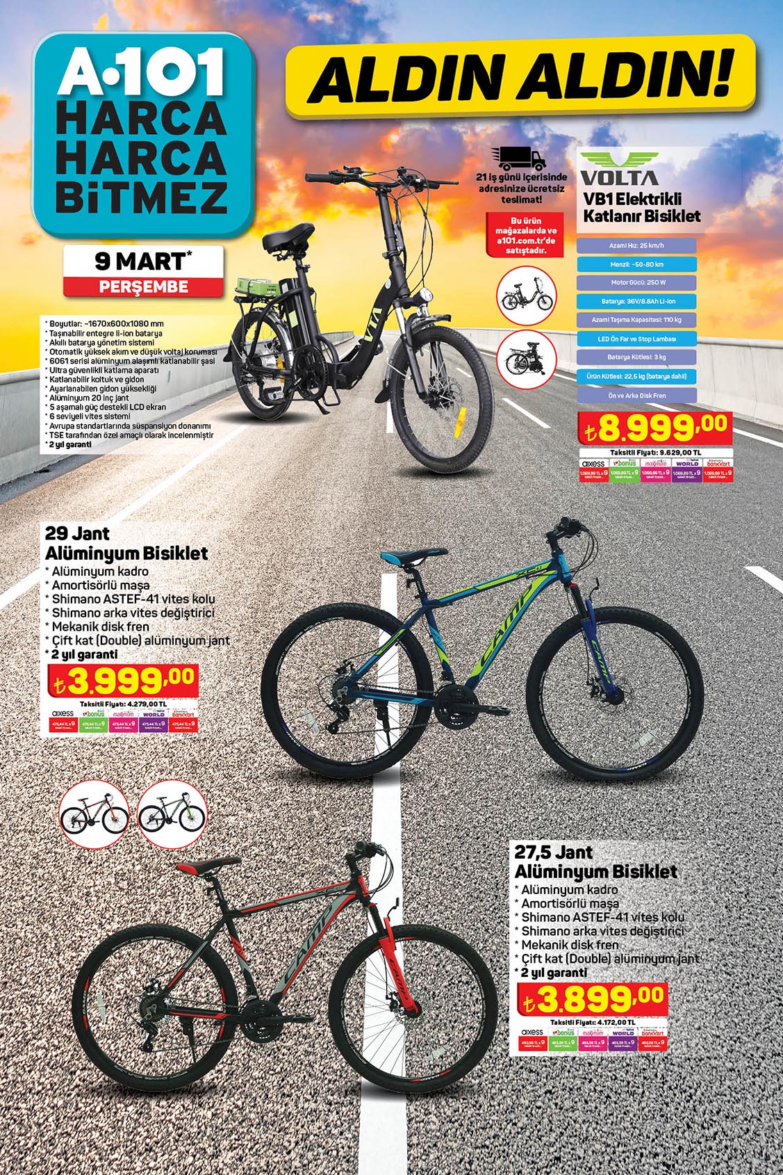 A101 9 Mart 2023 bisiklet kataloğu