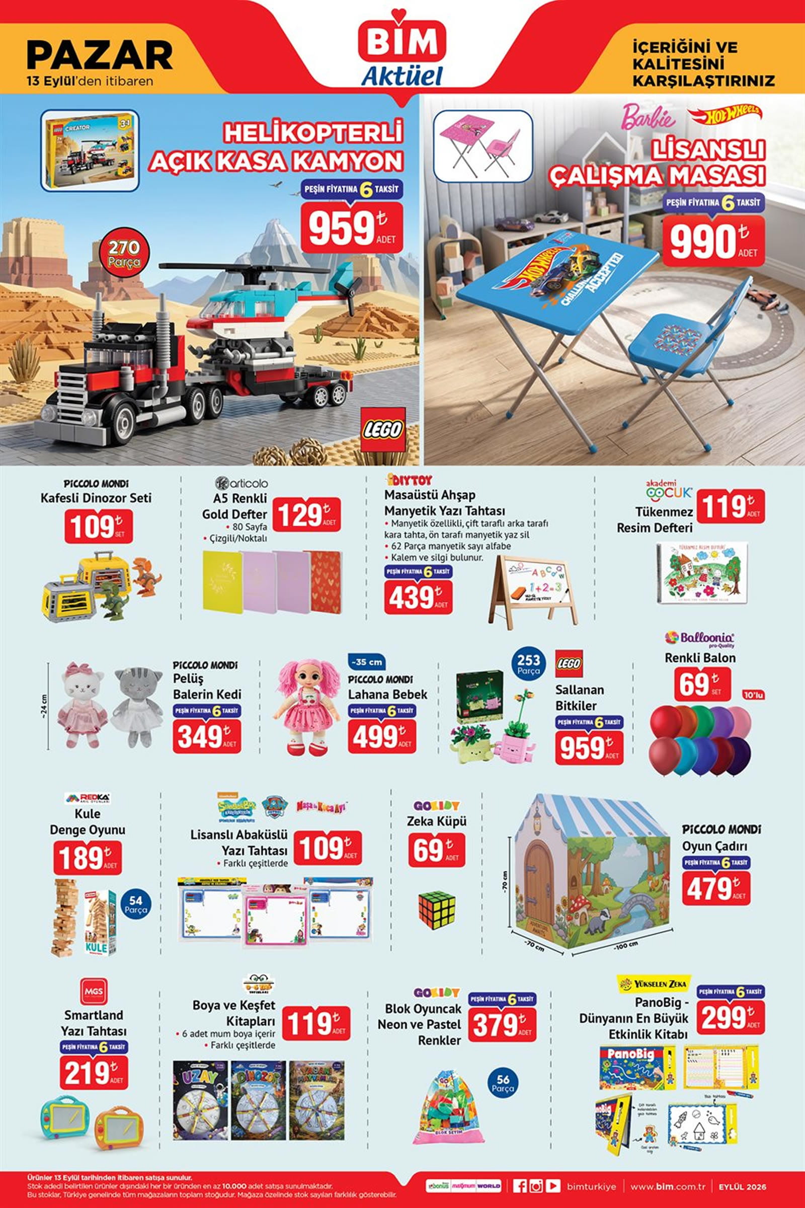 BİM 13 Eyl&uuml;l 2026 Kataloğu