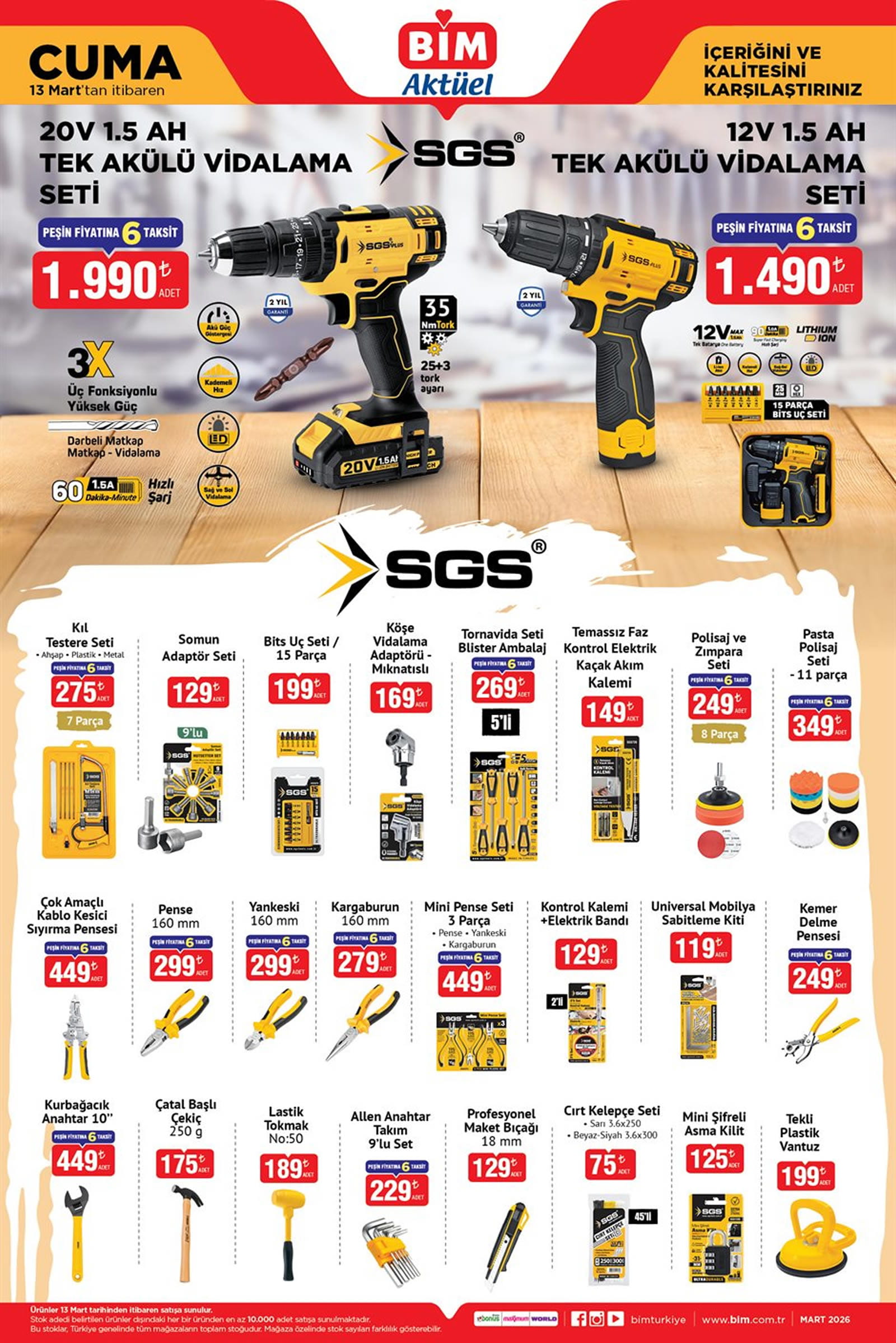 BİM 13 Mart 2026 Kataloğu