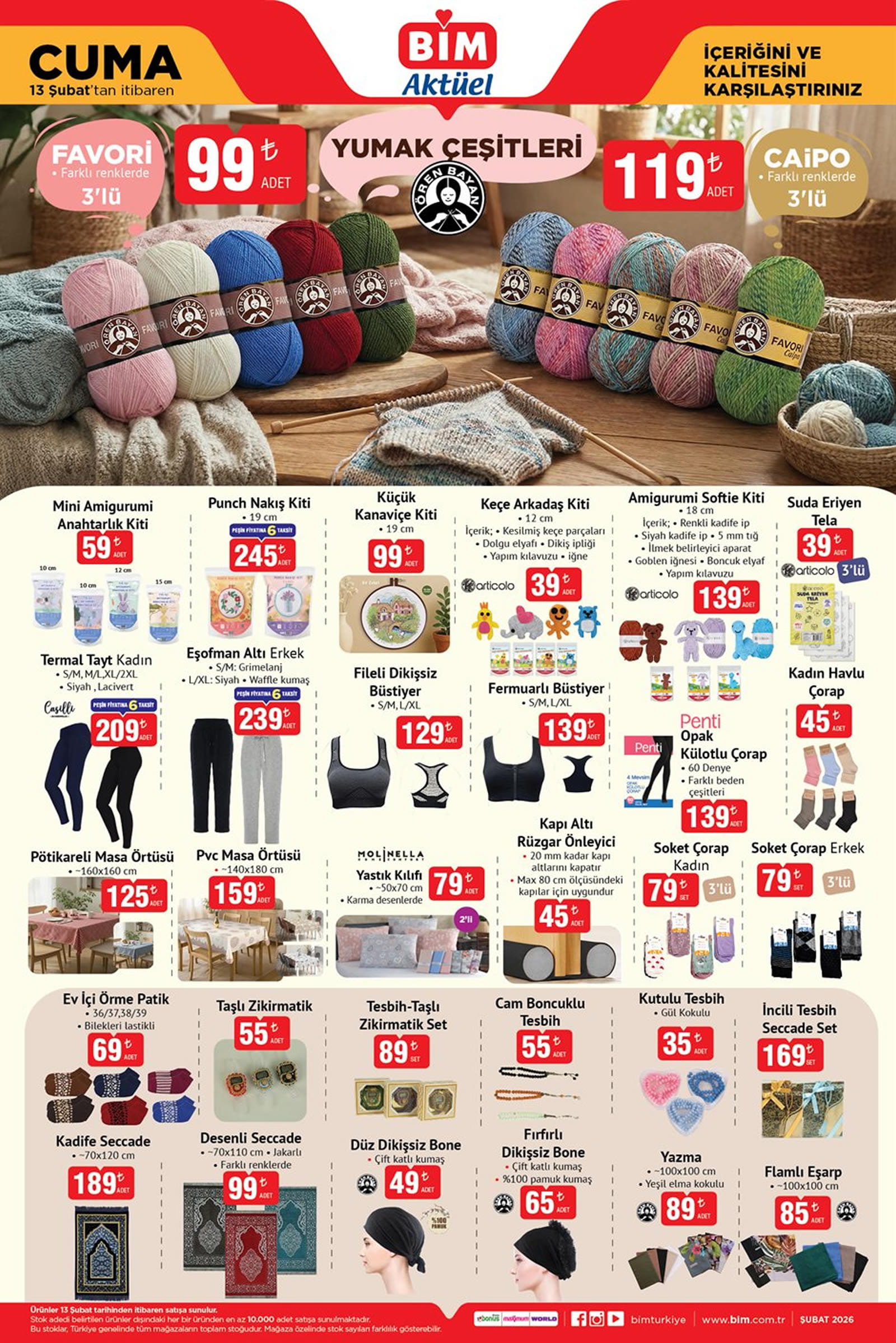 BİM 13 Şubat 2026 Kataloğu