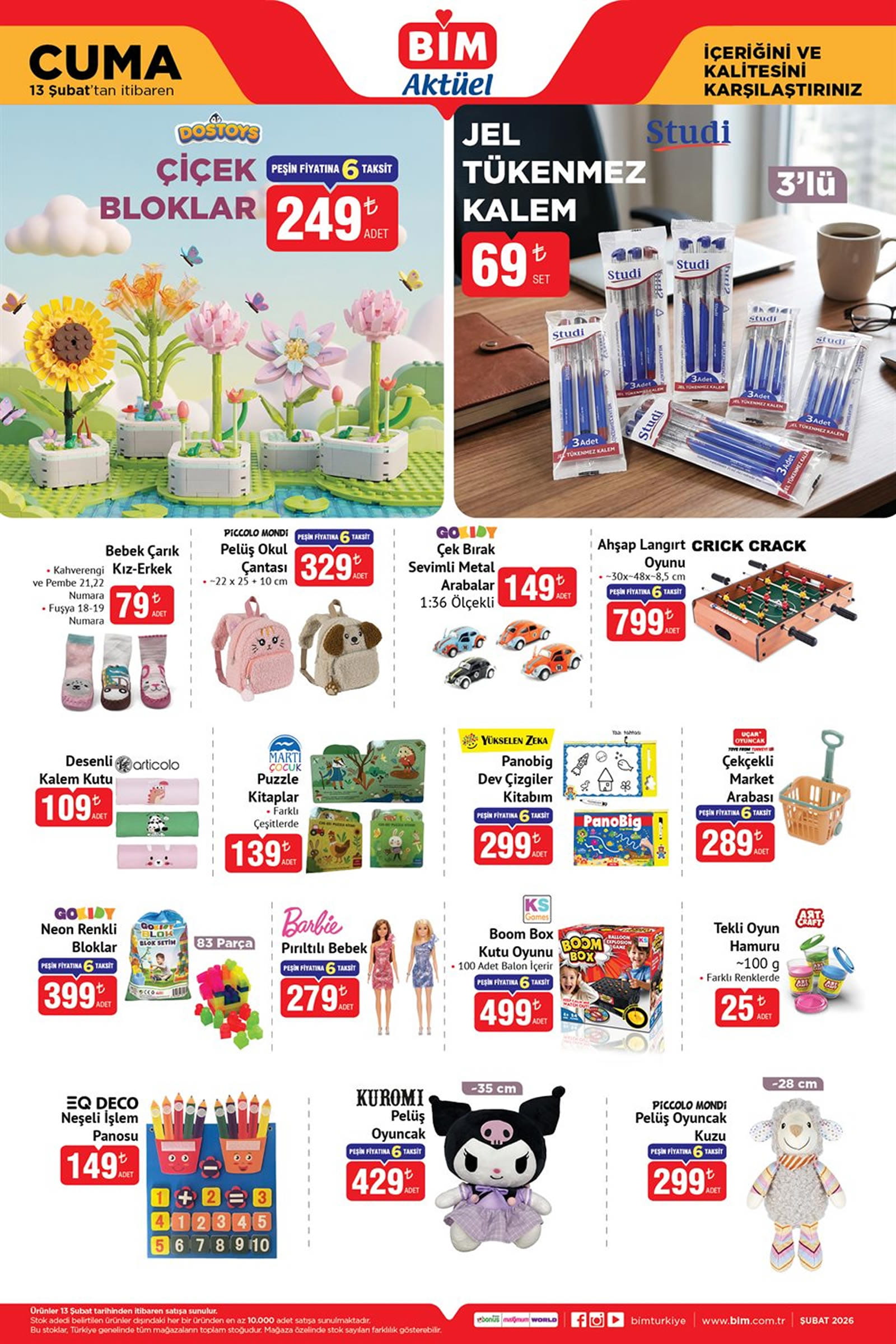 BİM 13 Şubat 2026 Kataloğu