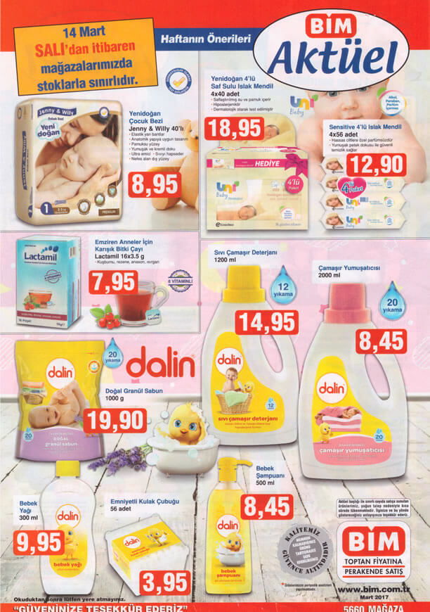 BİM 14 Mart 2017 Aktüel Ürünler Katalogu - Bebek Ürünleri