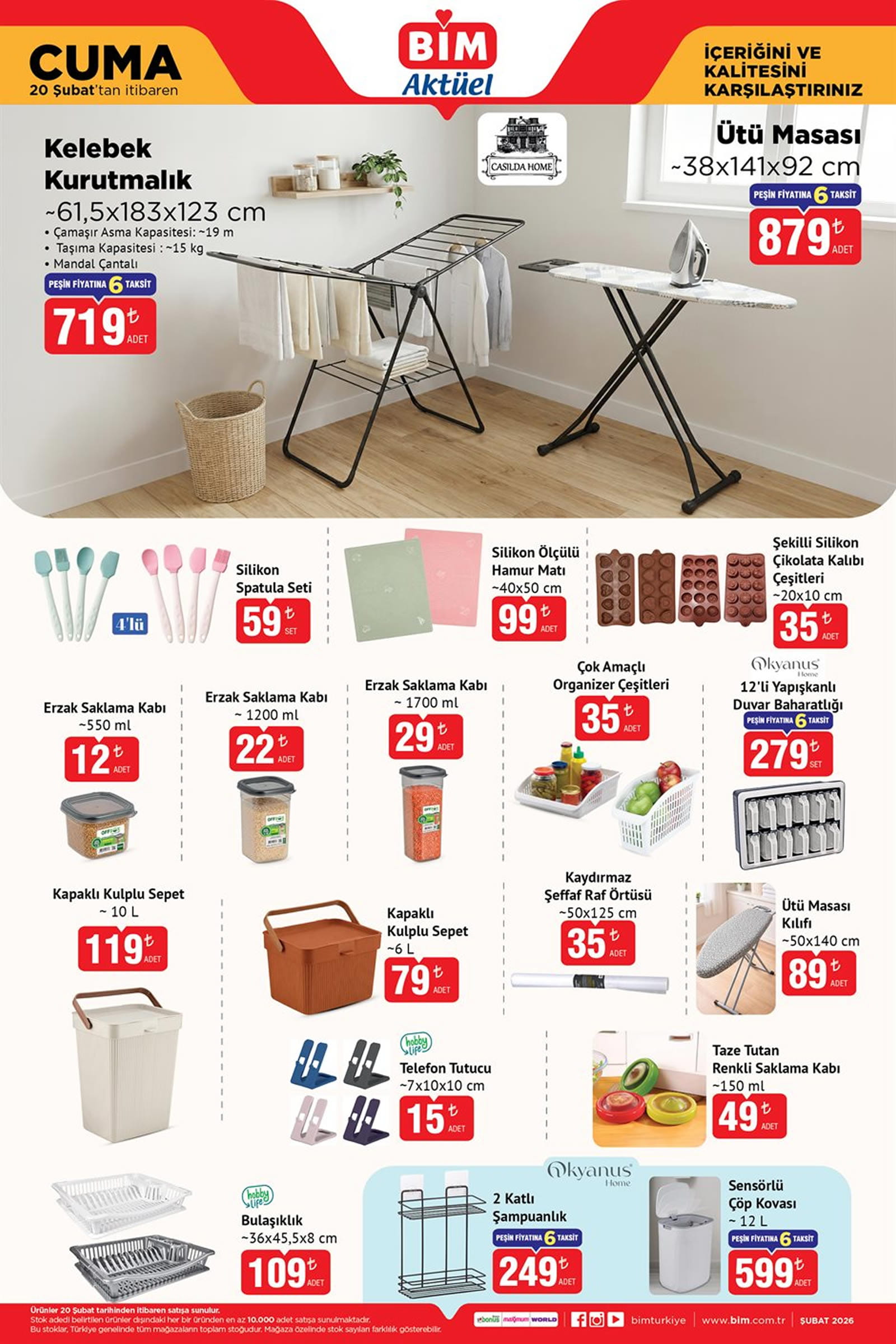 BİM 20 Şubat 2026 Kataloğu