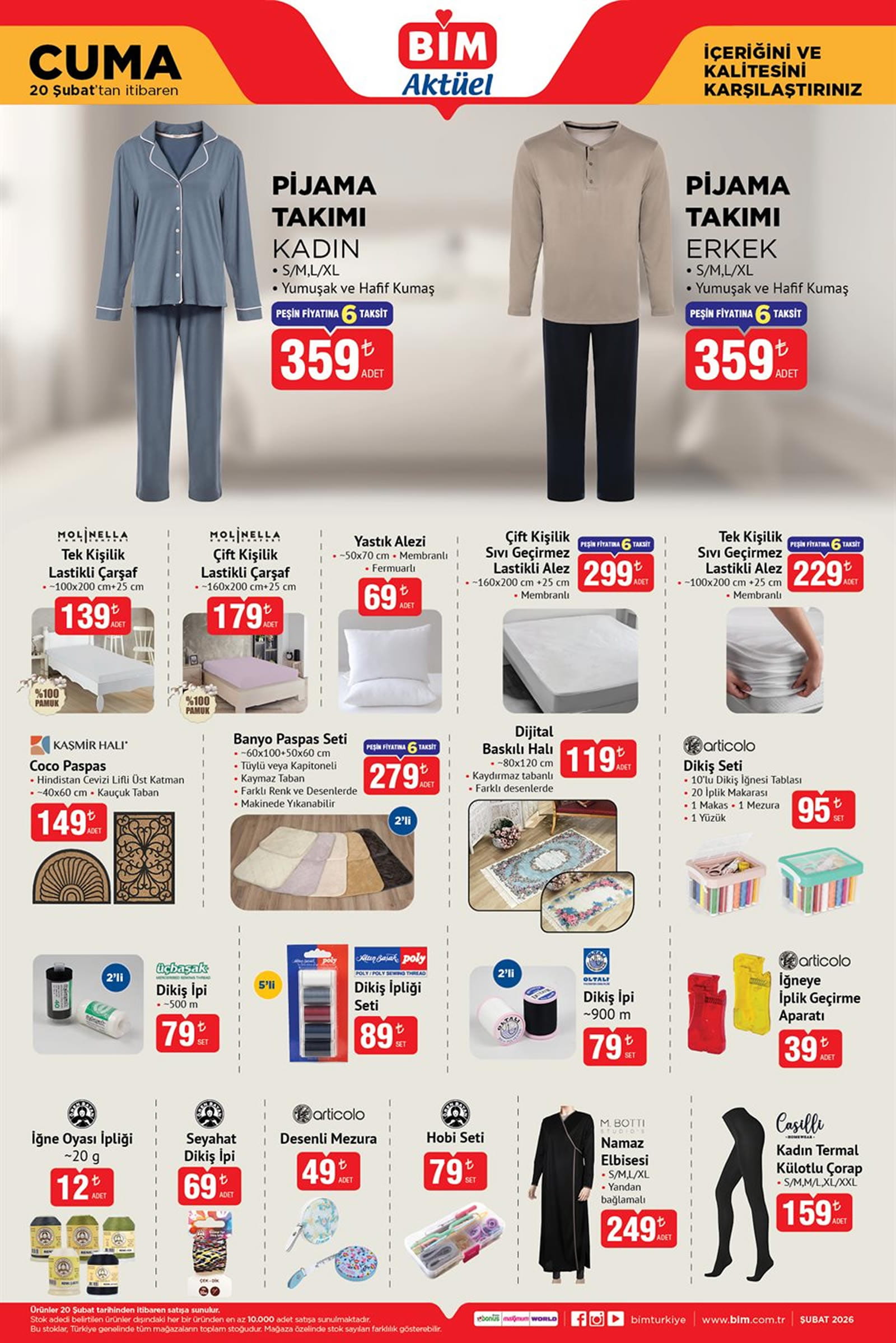 BİM 20 Şubat 2026 Kataloğu
