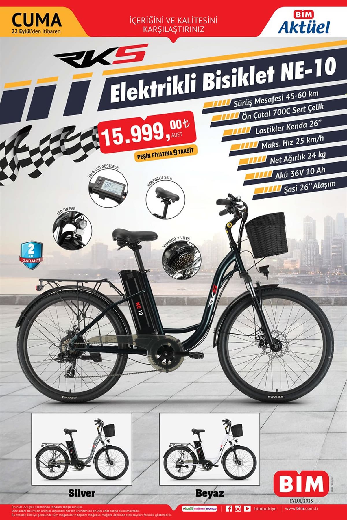 BİM 22 Eylül 2023 RKS Elektrikli Bisiklet