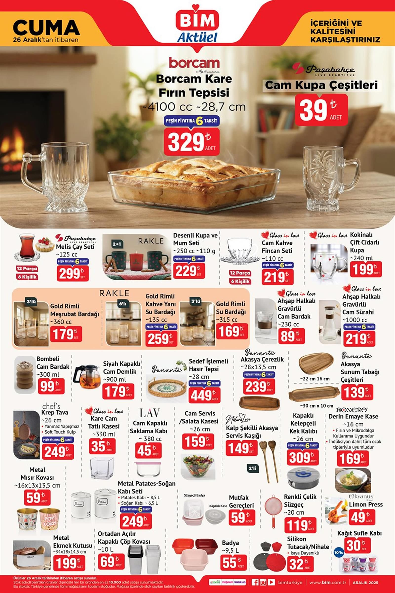BİM 26 Aralık 2025 Aktüel Ürünler Kataloğu