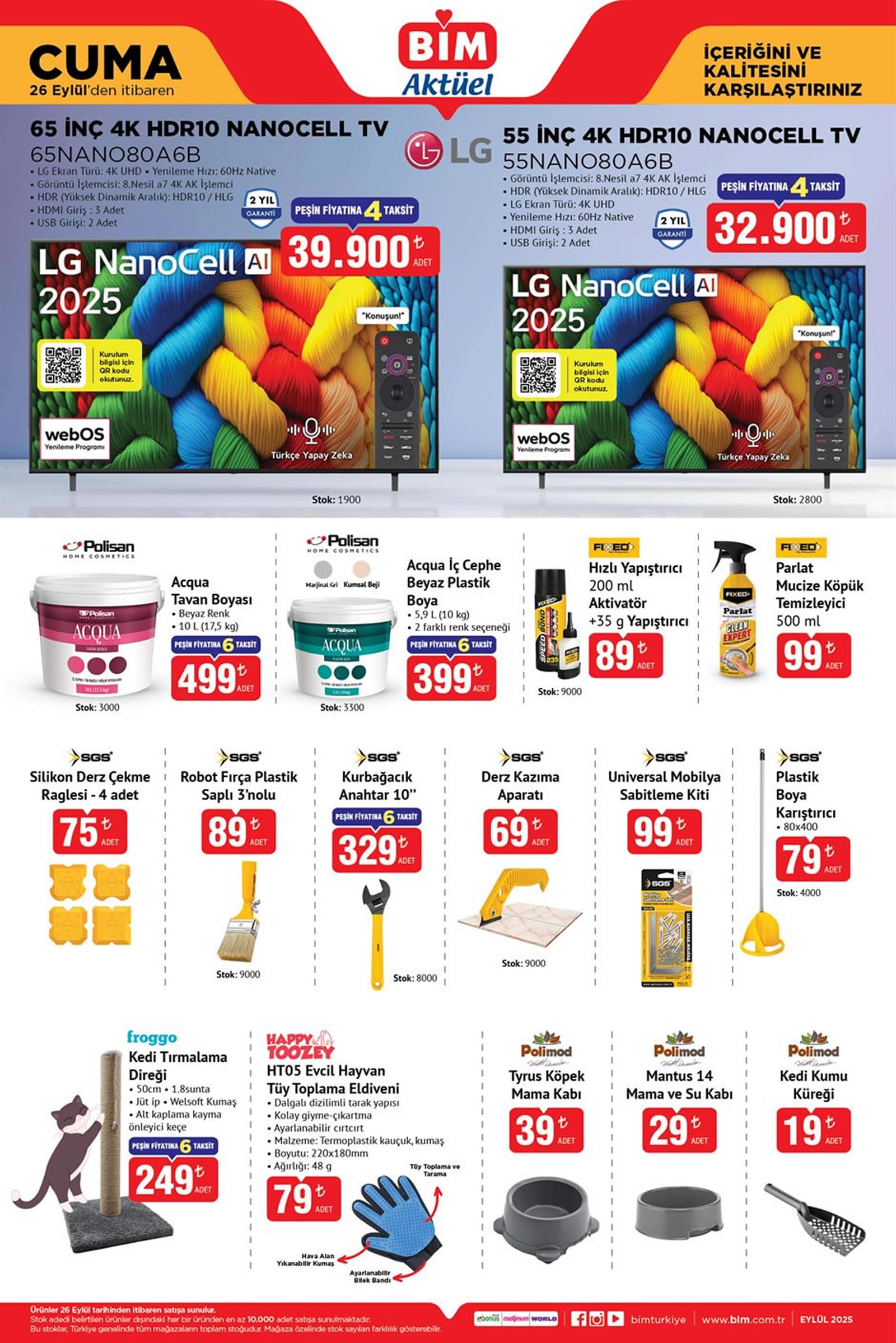 BİM 26 Eylül 2025 Aktüel Ürünler Kataloğu