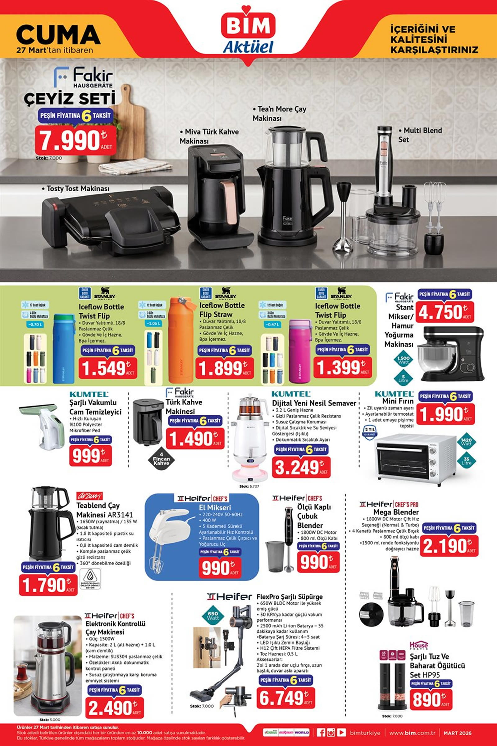 BİM 27 Mart 2026 Aktüel Ürünler Kataloğu