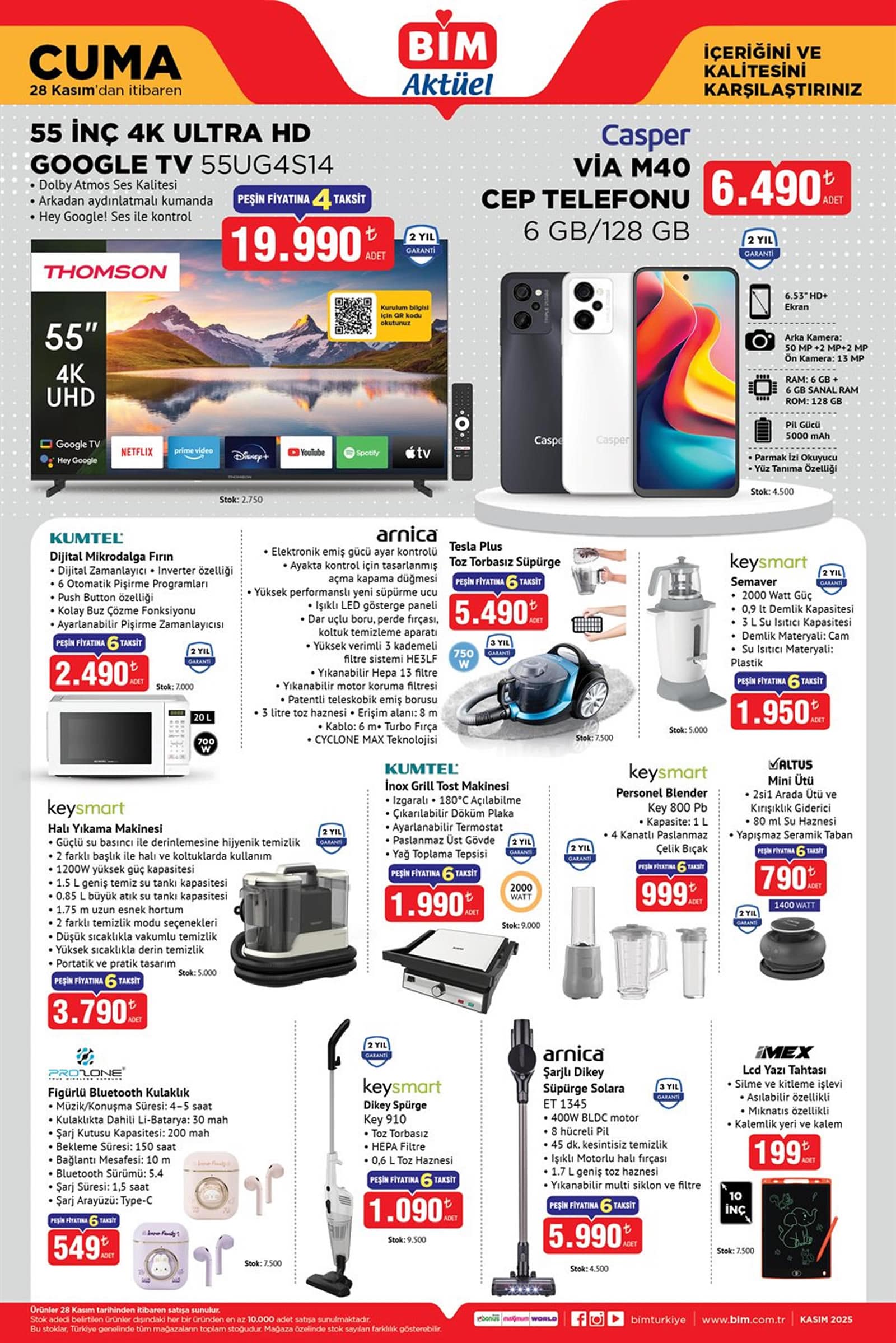 BİM 28 Kasım 2025 Aktüel Ürünler Kataloğu