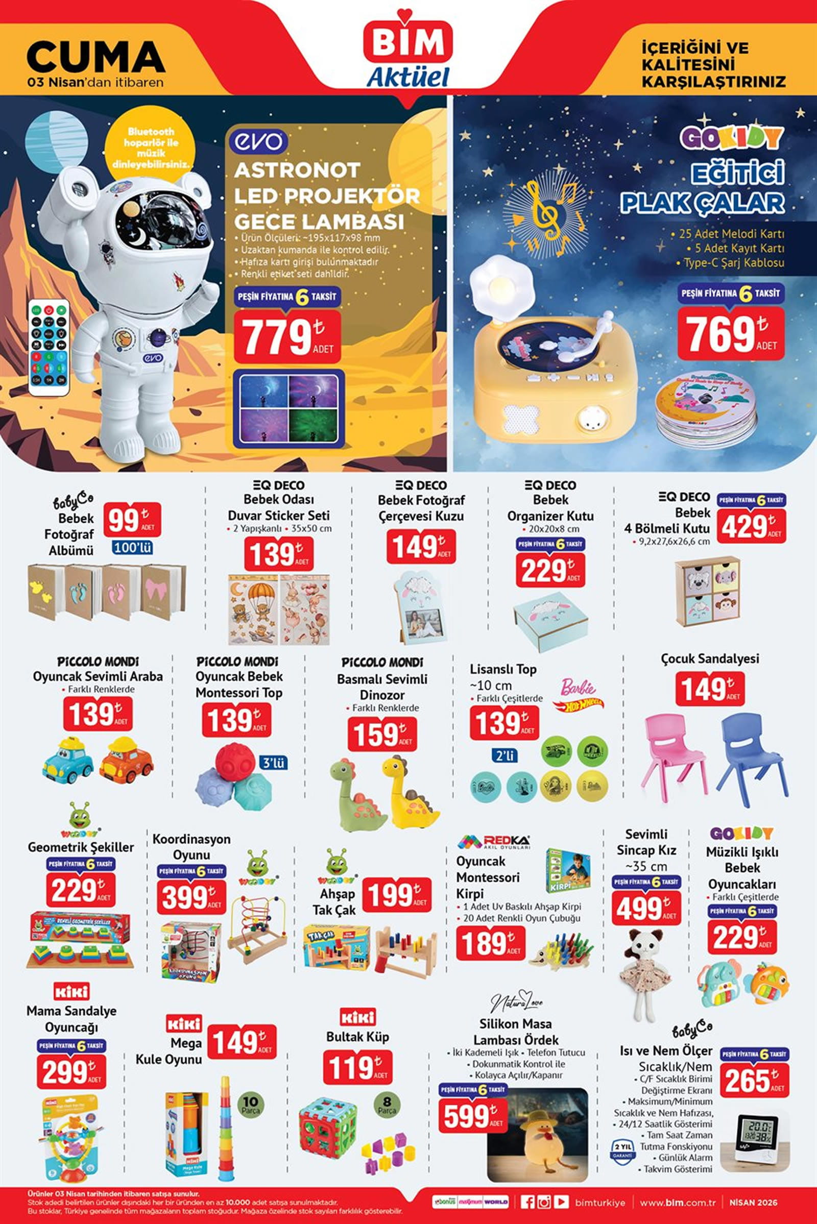BİM 3 Nisan 2026 Kataloğu
