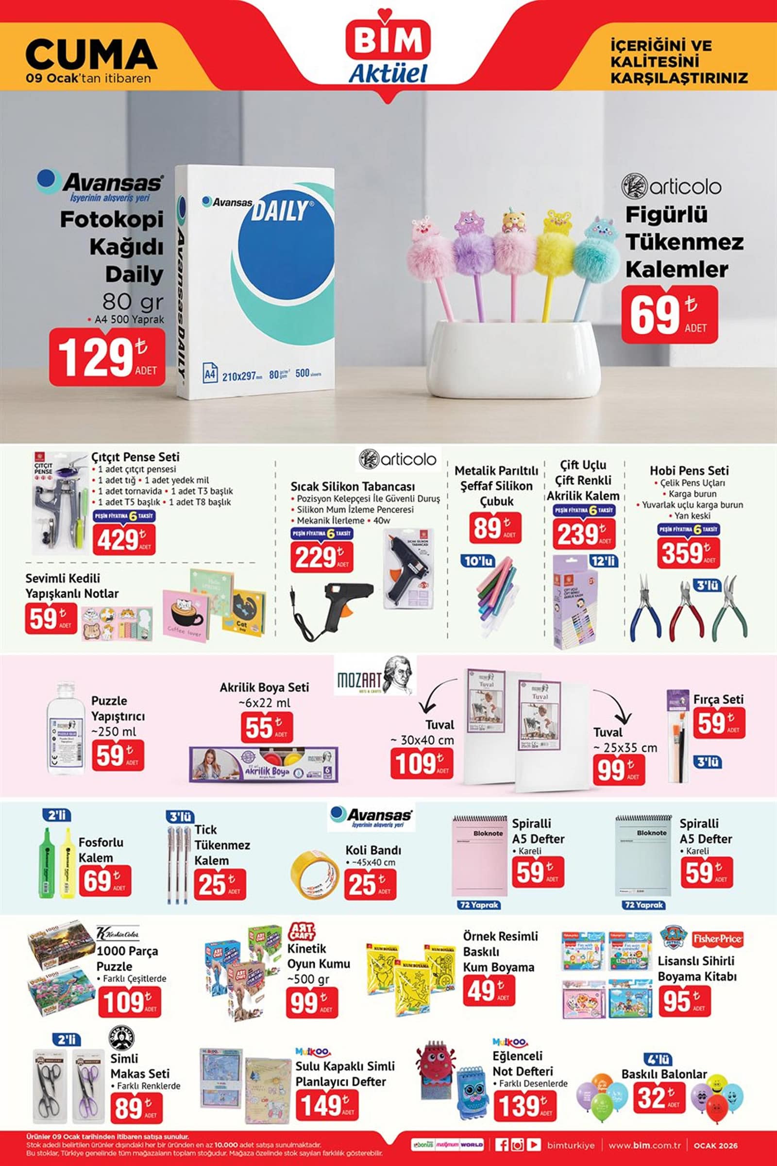 BİM 9 Ocak 2026 Kataloğu