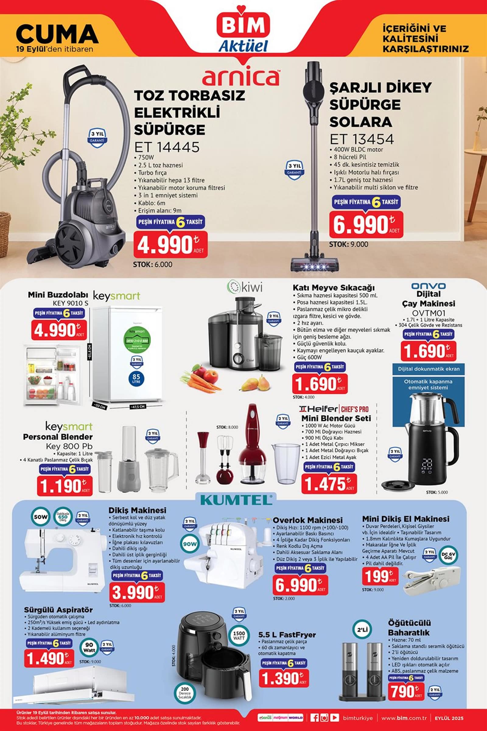 BİM 19 Eylül 2025 Aktüel Ürünler Kataloğu