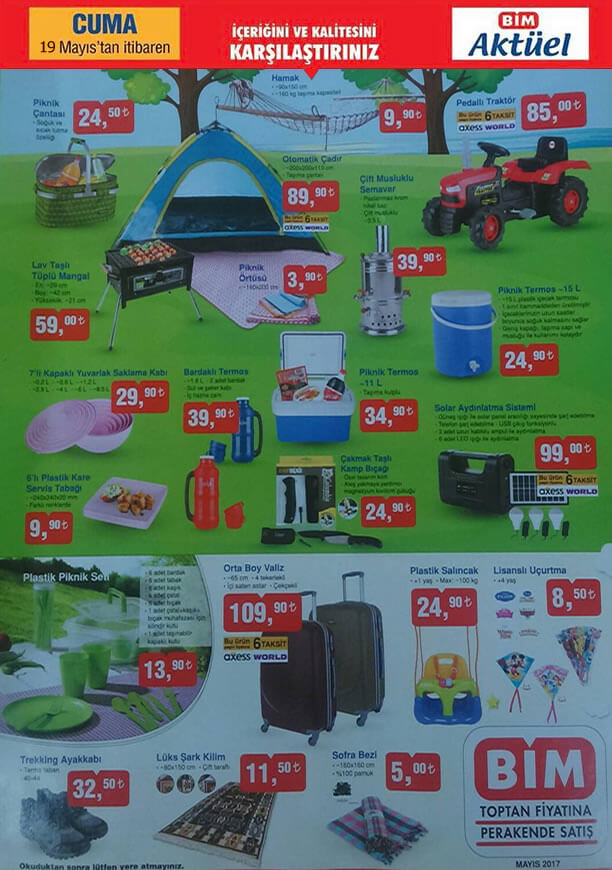 BİM Market 19 Mayıs 2017 Katalogu - Piknik Seti