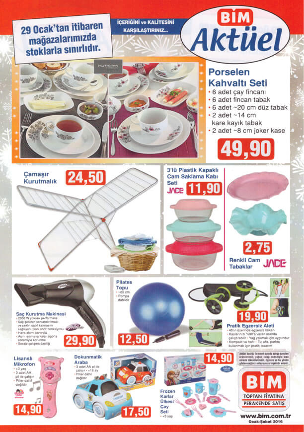 BİM Market 29.01.2016 Katalogu - Kütahya Porselen Kahvaltı Seti